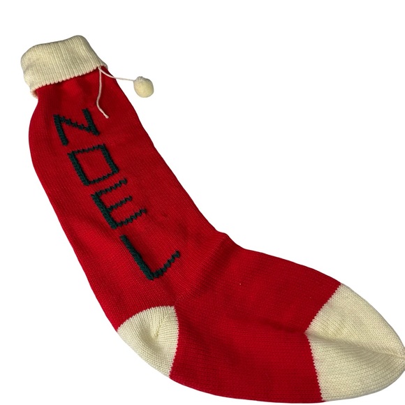 VTG HUGE Christmas Stocking Dept 56 40 In ! Red Knit NOEL Santa Sock St Nick 80s - Picture 7 of 8